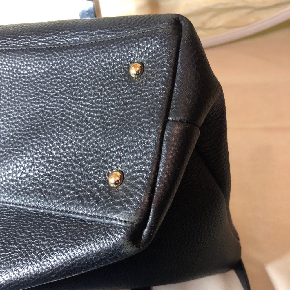 Karl Lagerfeld Black Tote with Studded Floral Design - Picture 12 of 14
